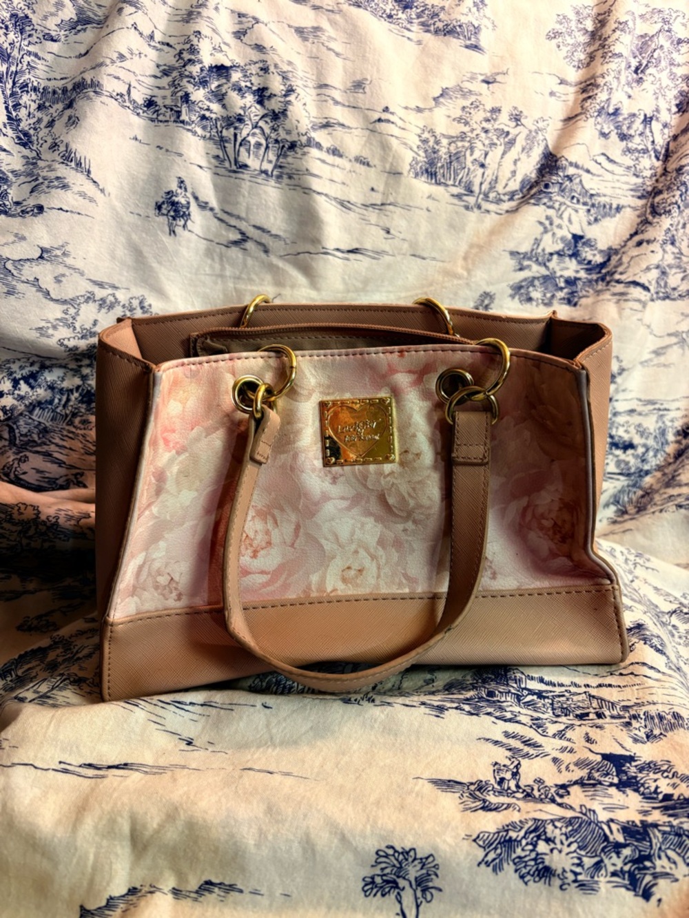 Betsey Johnson Floral Print Pastel Pink Handbag Bag